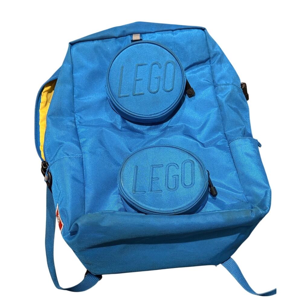LEGO Blue Backpack with Round Front Pockets – Used / Discolored